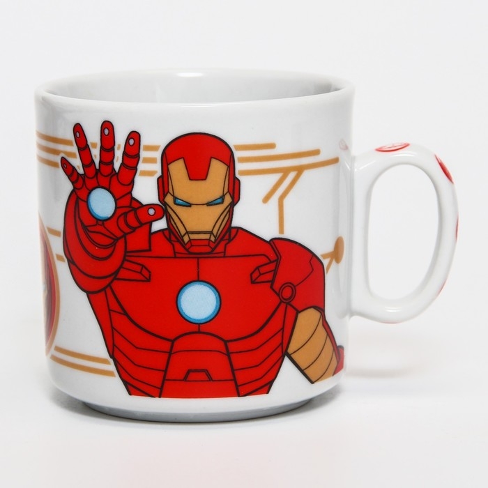 Набор посуды из керамики, 3 предмета: тарелка Ø 16,5 см, миска Ø 14 см, кружка 200 мл, Набор посуды из керамики, 3 предмета: тарелка Ø 16,5 см, миска Ø 14 см, кружка 200 мл, "Мстители", Марвел