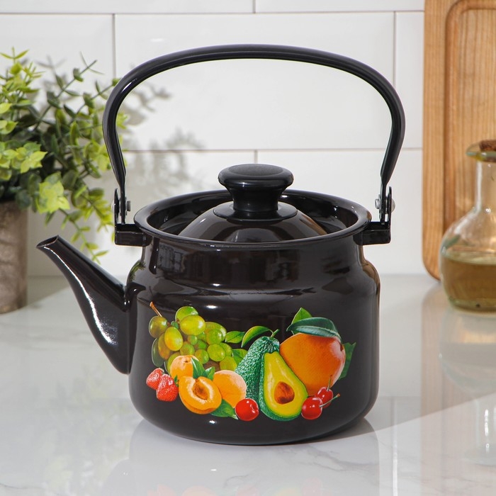 Чайник цилиндрический, 2 л, индукция, деколь МИКС, цвет коричневый Чайник цилиндрический, 2 л, индукция, деколь МИКС, цвет коричневый