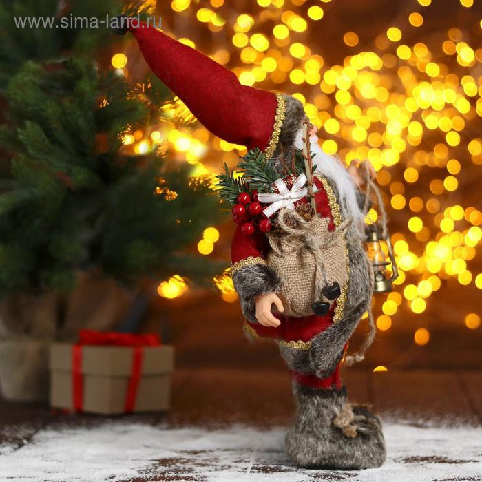 Дед Мороз  Дед Мороз "В красном тулупе с фонарём" 30 см