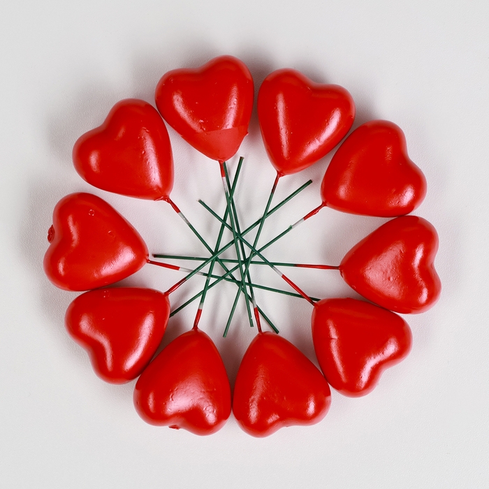 Штекер  Штекер "Сердечко" красное, 3,5х3,5х2см / набор 10шт