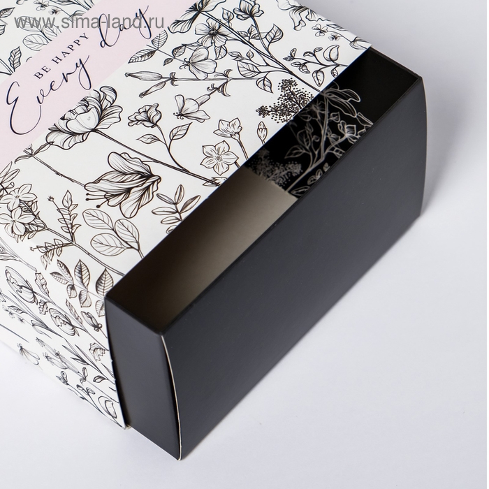 Коробка подарочная складная, упаковка, &laquo;Be happy&raquo;, 14 х 14 х 8 см