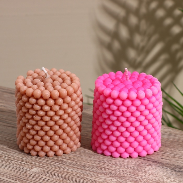 Свеча  Свеча "Столб шарики" 6х6х7 см, соевый воск МИКС