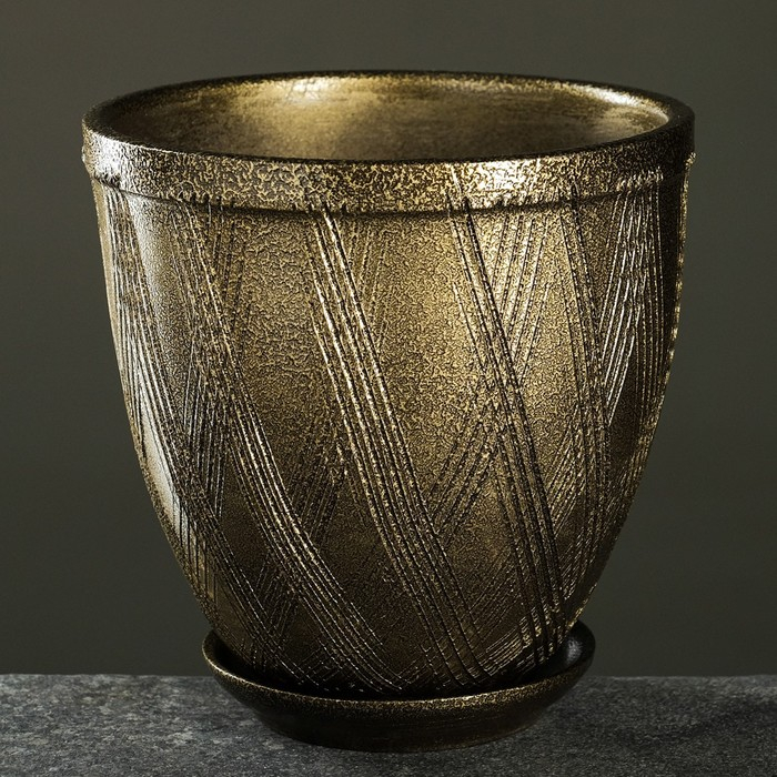 Горшок цветочный  Горшок цветочный "Греция" с поддоном 2,4л