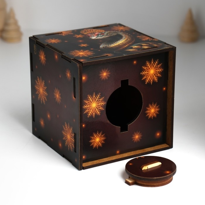 Копилка куб  Копилка куб "Змея. Благополучия" 10х10х10 см