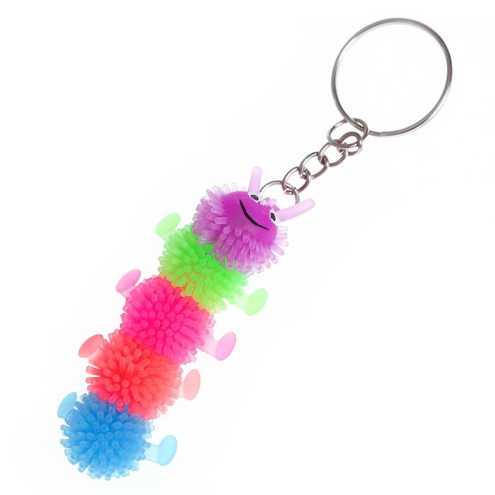 Ёжка «Сороконожка», резиновый, на брелоке, цвета МИКС Ёжка «Сороконожка», резиновый, на брелоке, цвета МИКС