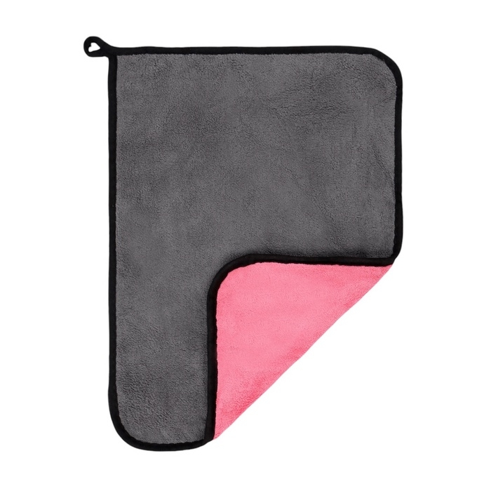 Тряпка для мытья авто, CARTAGE, микрофибра, 800 г/м², 30×40 cм, розово-серая