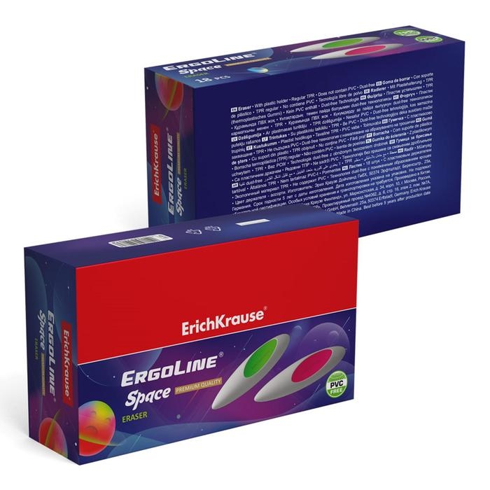 Ластик ErichKrause Ergoline Space, с пластиковым держателем Ластик ErichKrause Ergoline Space, с пластиковым держателем