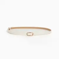 Ремень женский тонкий, 110&times;1.2 см, пряжка металл, золотистая, белый