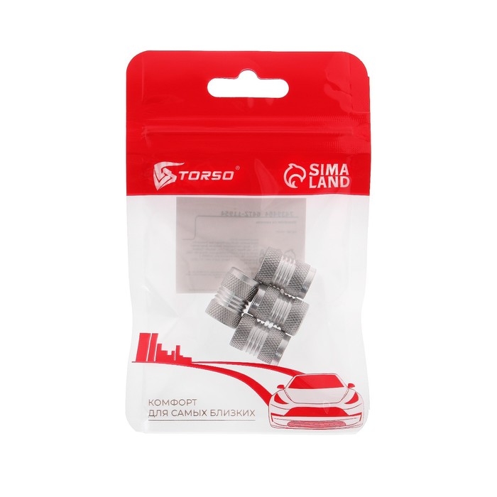 Колпачок на вентиль TORSO, хром, набор 4 шт Колпачок на вентиль TORSO, хром, набор 4 шт