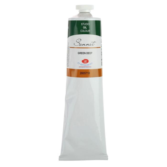 Краска масляная в тубе 120 мл, ЗХК Краска масляная в тубе 120 мл, ЗХК "Сонет", зелёная тёмная, 2605710