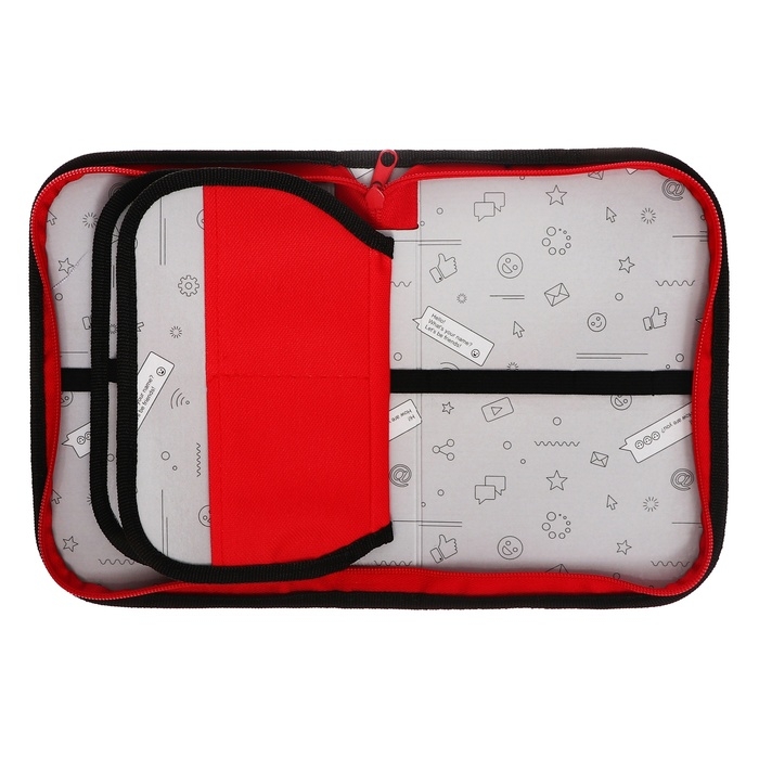 Пенал 3 секции, вкладка внутри, 140 х 210 х 40 мм, тканевый, Calligrata TOP Block  Пенал 3 секции, вкладка внутри, 140 х 210 х 40 мм, тканевый, Calligrata TOP Block "Кеды аниме"