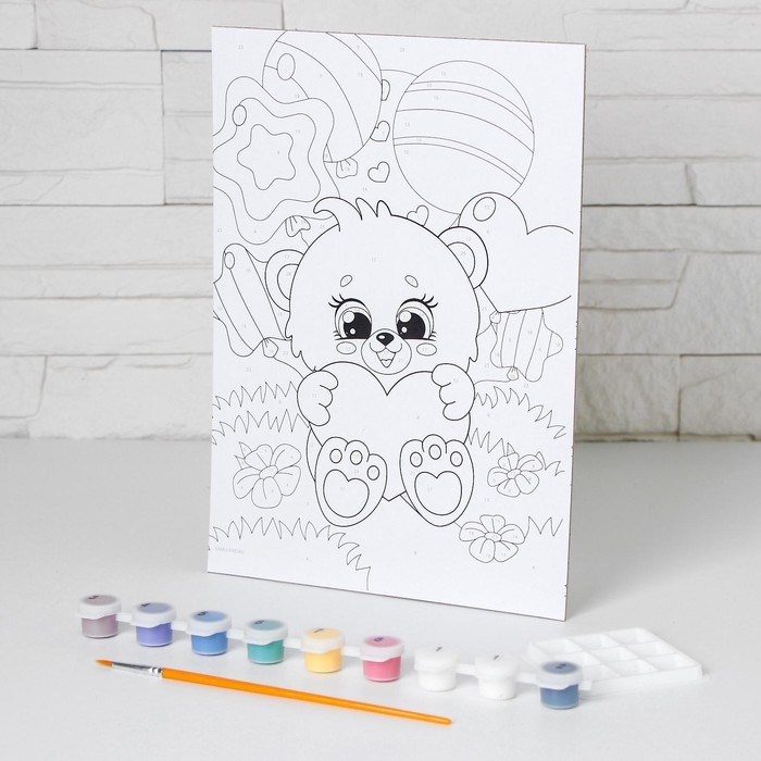 Картина по номерам для детей «Мишутка», 20 х 28,5 см Картина по номерам для детей «Мишутка», 20 х 28,5 см