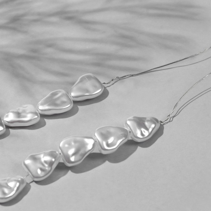 Бусины пластиковые на нити «Жемчуг» 14×11 мм, (набор 100 шт.), цвет белый Бусины пластиковые на нити «Жемчуг» 14×11 мм, (набор 100 шт.), цвет белый