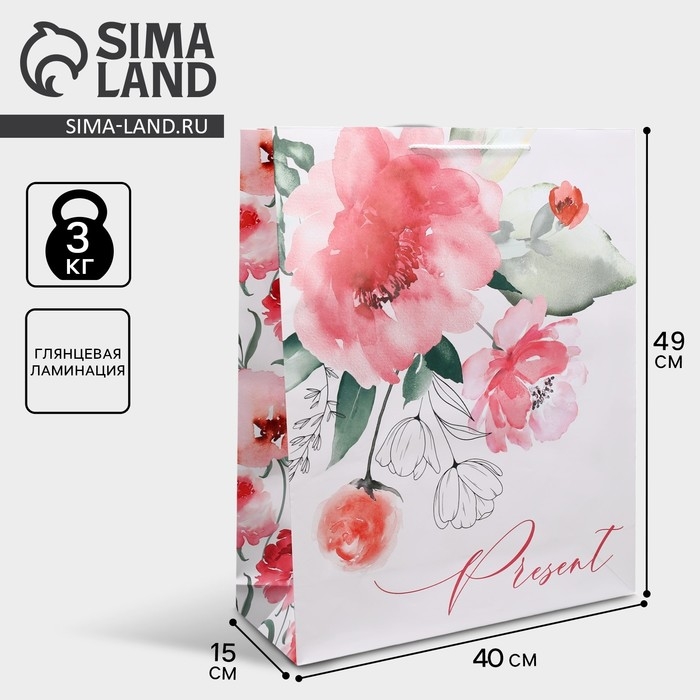Пакет подарочный ламинированный, упаковка, Present, 40 х 49 х 15 см Пакет подарочный ламинированный, упаковка, Present, 40 х 49 х 15 см