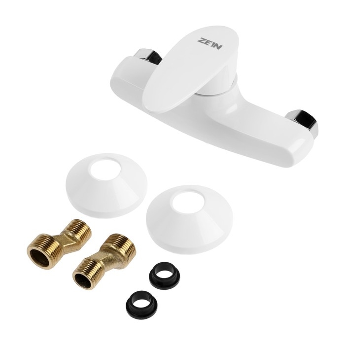 Смеситель для душа ZEIN Z3670, однорычажный, без душевого набора, белый Смеситель для душа ZEIN Z3670, однорычажный, без душевого набора, белый