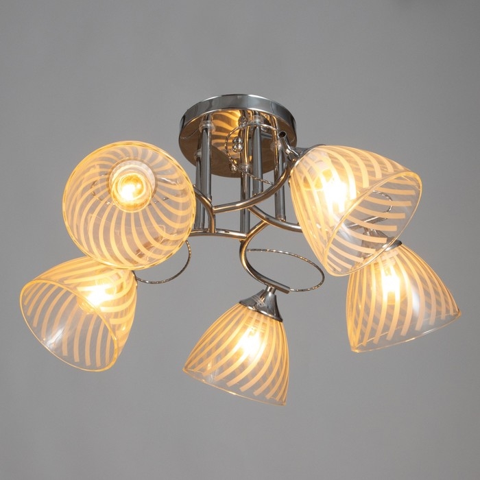 Люстра Люстра "Нора" 5х60Вт Е27 Хром 56х56х26см