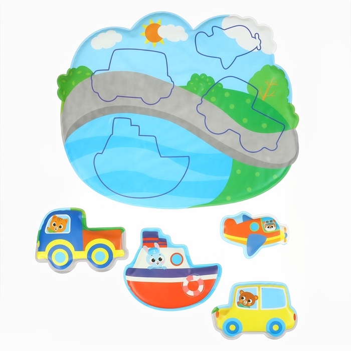 Набор для купания 3 в 1 Машинки: Пазл и развивающие игрушки Крошка Я Набор для купания 3 в 1 Машинки: Пазл и развивающие игрушки Крошка Я