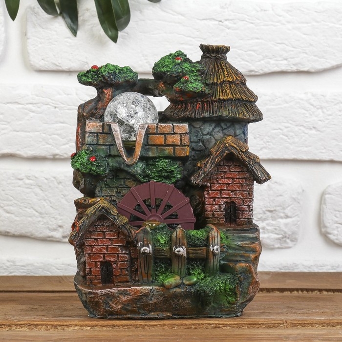 Фонтан Фонтан "Дом с соломенной крышей" 13х17 см (с подсветкой)