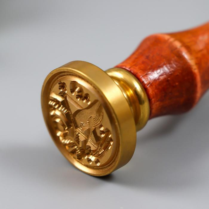 Печать для сургуча с деревянной ручкой "Кашалот в космосе" 9х3х3 см