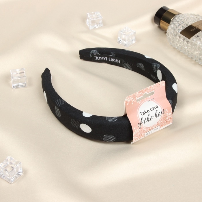 Ободок для волос Ободок для волос "Жаннет" стиль круги, 3 см, бело-чёрный