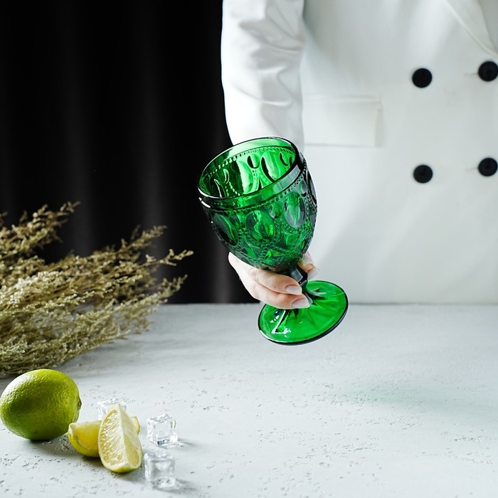 Бокал стеклянный Magistro «Варьете», 320 мл, цвет зелёный Бокал стеклянный Magistro «Варьете», 320 мл, цвет зелёный