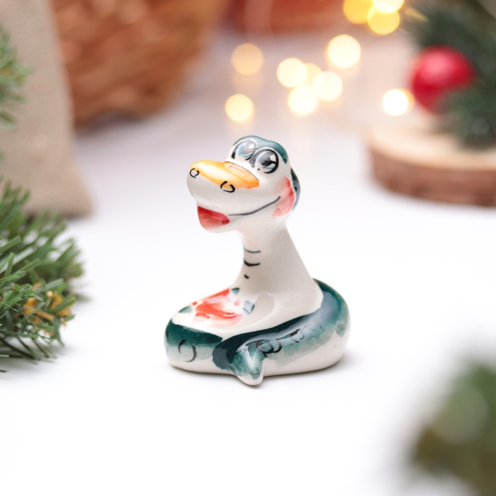 Новый год. Сувенир символ года Новый год. Сувенир символ года "Удавчик Стёпа", гжель, цвет, 5,5 см