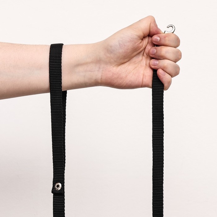 Поводок капроновый, 120 х 1,5 см, чёрный Поводок капроновый, 120 х 1,5 см, чёрный