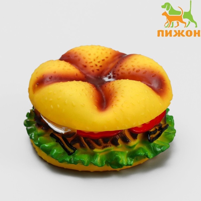 Игрушка пищащая  Игрушка пищащая "Огромный бургер" для собак, 13 см