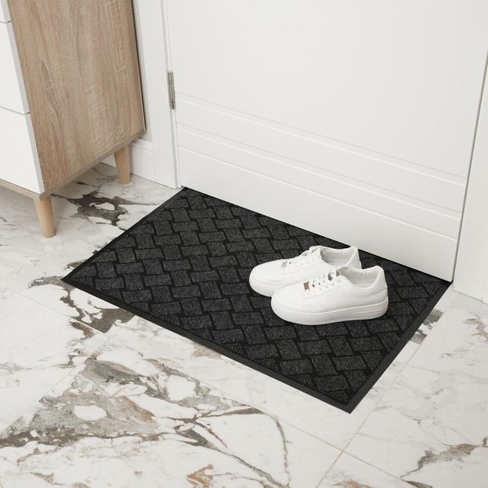 Коврик придверный влаговпитывающий «Крафт», 50×80 см, цвет серый Коврик придверный влаговпитывающий «Крафт», 50×80 см, цвет серый