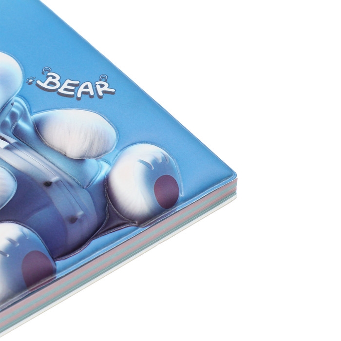 Записная книжка подарочная на гребне 80л,линия, цветной блок,обложка ПВХ 3D Мишка(17,6х13,5см) 105 Записная книжка подарочная на гребне 80л,линия, цветной блок,обложка ПВХ 3D Мишка(17,6х13,5см) 105