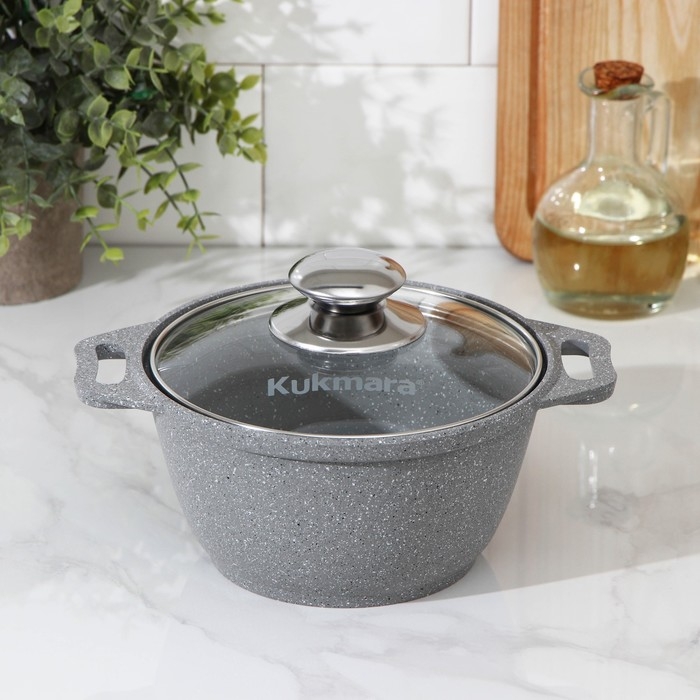 Кастрюля, 1 л, d=18 см, h=9 см, антипригарное покрытие, цвет светлый мрамор Кастрюля, 1 л, d=18 см, h=9 см, антипригарное покрытие, цвет светлый мрамор