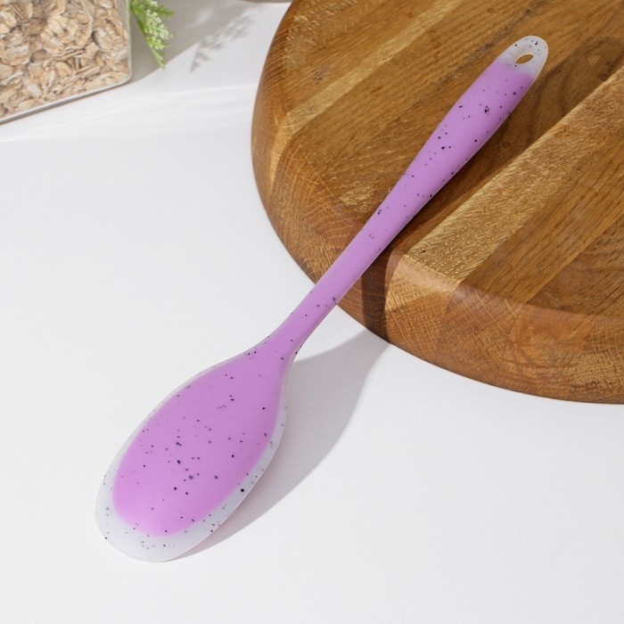 Ложка гарнирная Доляна «Леонардо», силикон, 27 см, цвет сиреневый Ложка гарнирная Доляна «Леонардо», силикон, 27 см, цвет сиреневый