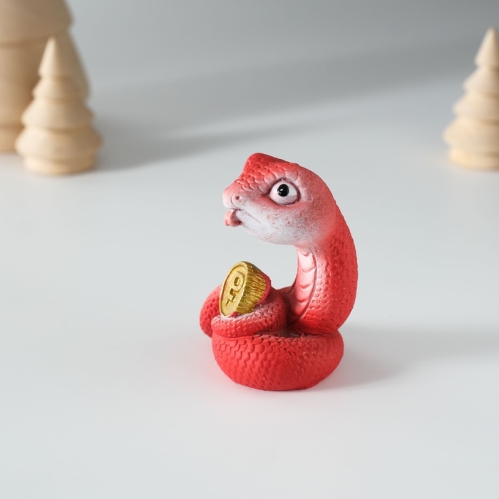 Сувенир полистоун Сувенир полистоун "Змейка с символом богатства" МИКС 4х3,5х6,5 см
