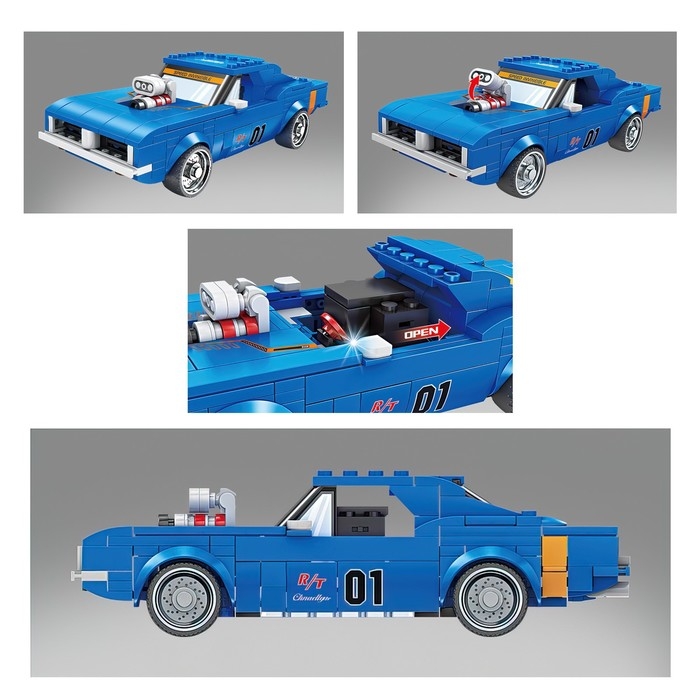 Конструктор Гонка &laquo;Мустанг&raquo;, световые эффекты, 317 деталей