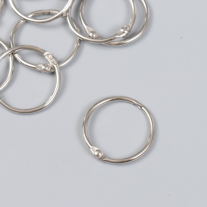 Кольца для творчества для фотоальбомов Кольца для творчества для фотоальбомов "Серебро" внутр. d= 3 см внешн. d=3,4 см набор 10 шт