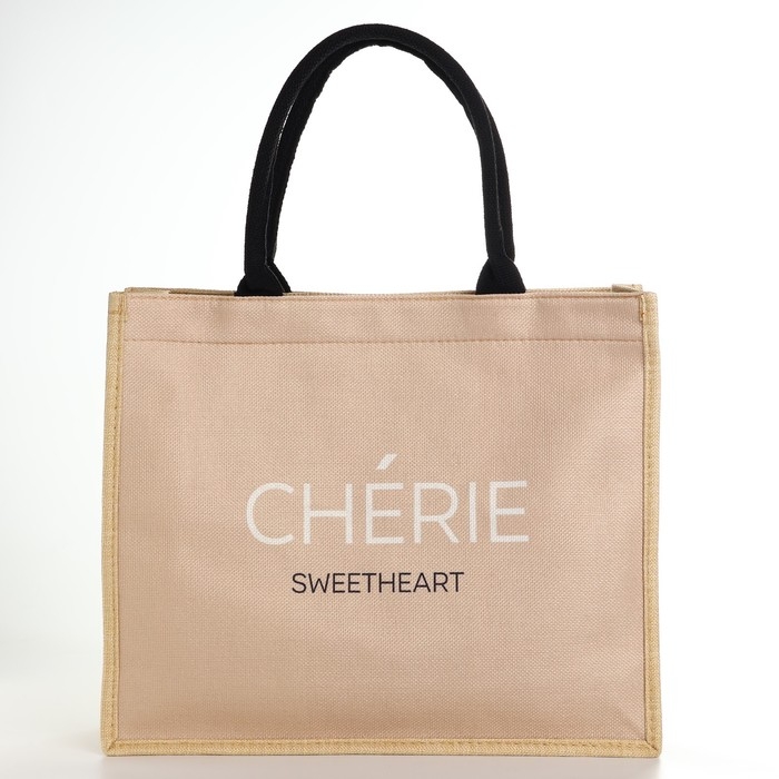 Сумка женская пляжная Cherie, 41,5х34х12 см, бежевый цвет Сумка женская пляжная Cherie, 41,5х34х12 см, бежевый цвет