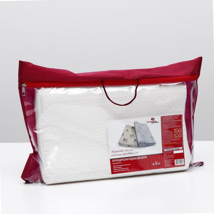 Подушка ортопедическая НТ-ПС-01, для детей, 40x25 см, валики 7/8 см Подушка ортопедическая НТ-ПС-01, для детей, 40x25 см, валики 7/8 см