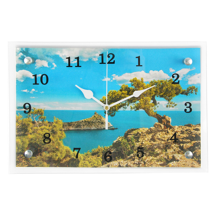 Часы-картина настенные, интерьерные  Часы-картина настенные, интерьерные "Крым, море", бесшумные, 30 х 20 см