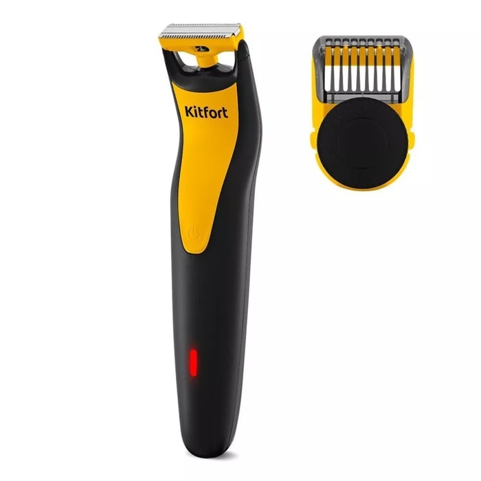 Триммер для волос Kitfort KT-3124-1, для бороды/усов, от АКБ, чёрно-жёлтый Триммер для волос Kitfort KT-3124-1, для бороды/усов, от АКБ, чёрно-жёлтый