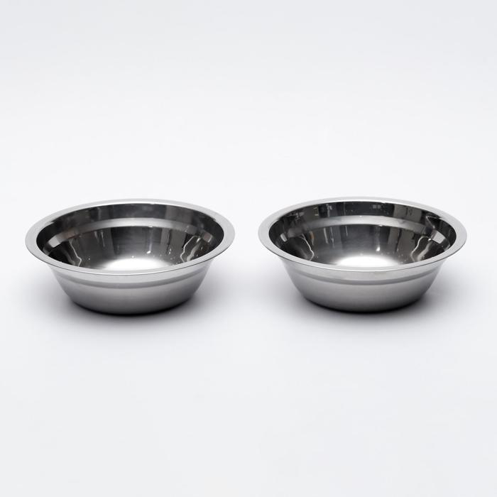 Набор из 2  мисок на подставке,  2 х 500 мл, чёрная подставка Набор из 2  мисок на подставке,  2 х 500 мл, чёрная подставка