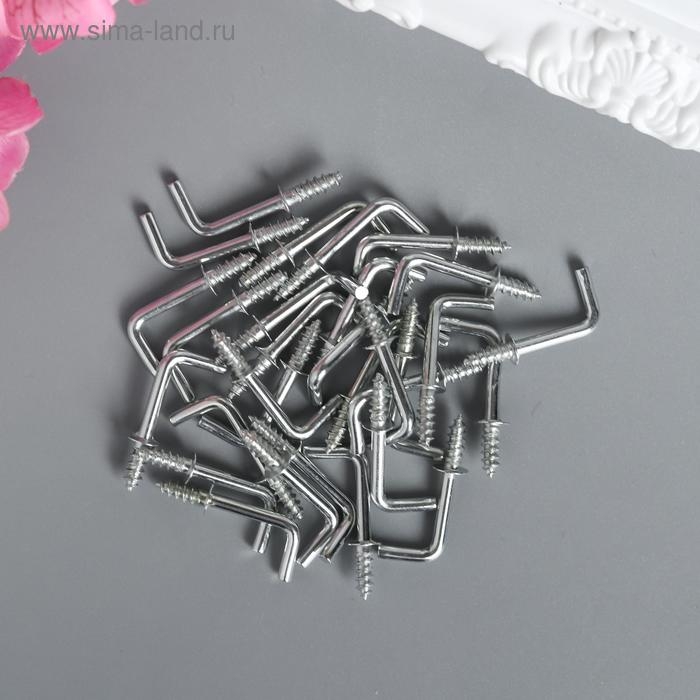 Крючок металл (набор 40 шт) серебро 2,5х0,5 см, МИКС Крючок металл (набор 40 шт) серебро 2,5х0,5 см, МИКС