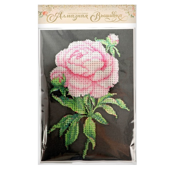 Алмазная мозаика с частичным заполнением на холсте «Цветок», 15 х 21 см