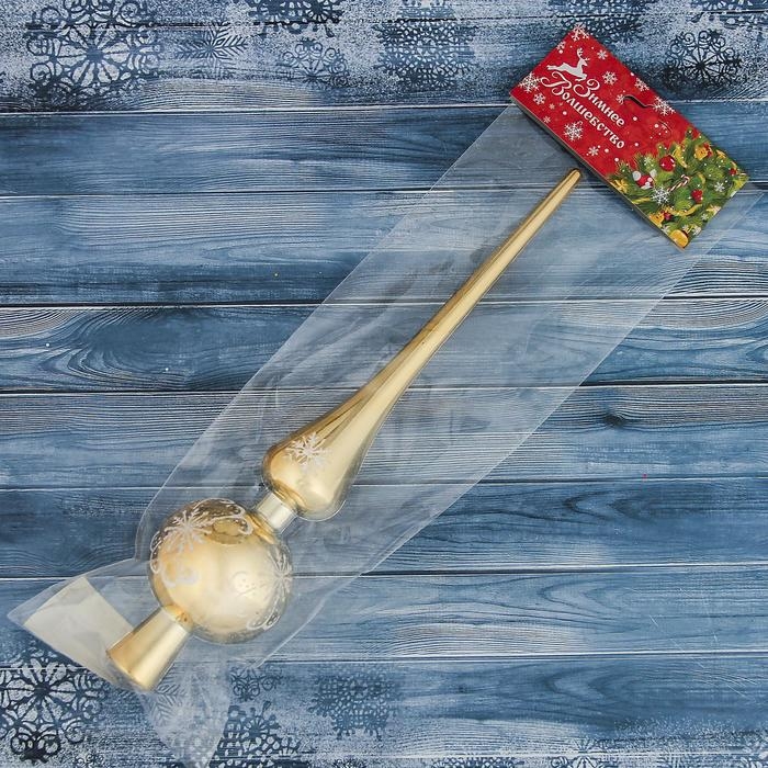 Наконечник Наконечник "Узорная снежинка" 28 см, золото