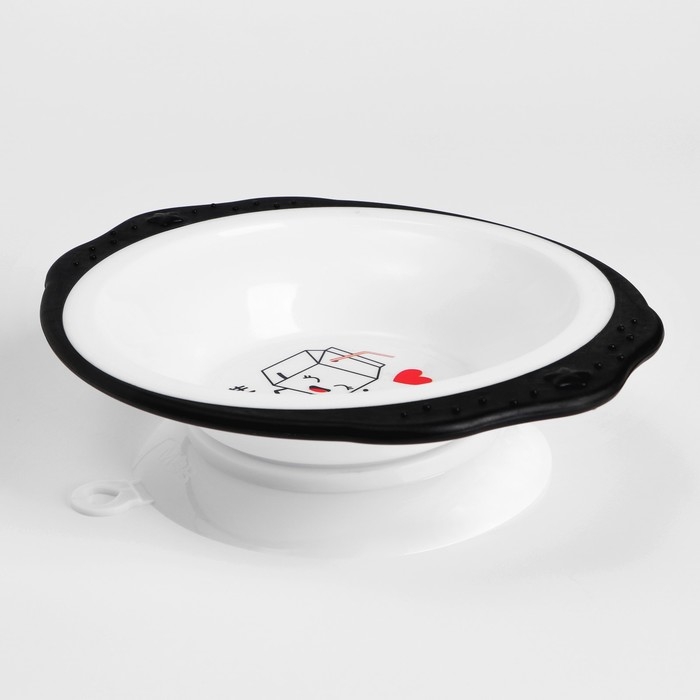 Набор детской посуды «Люблю есть», тарелка на присоске 250мл, вилка, ложка Набор детской посуды «Люблю есть», тарелка на присоске 250мл, вилка, ложка