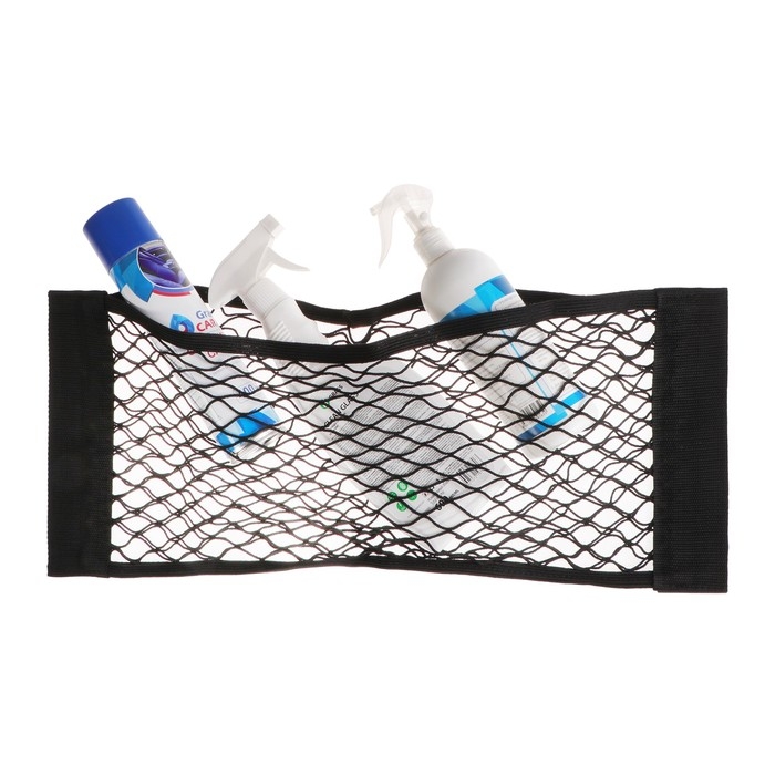 Сетка багажная TORSO для ниш, карман 25×60 на липкой ленте Сетка багажная TORSO для ниш, карман 25×60 на липкой ленте