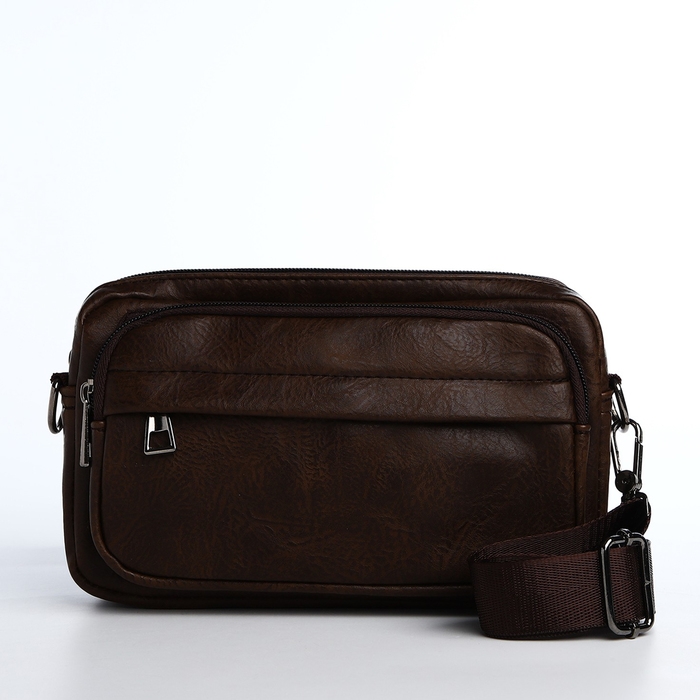 Сумка мужская через плечо, искусственная кожа, цвет коричневый Сумка мужская через плечо, искусственная кожа, цвет коричневый
