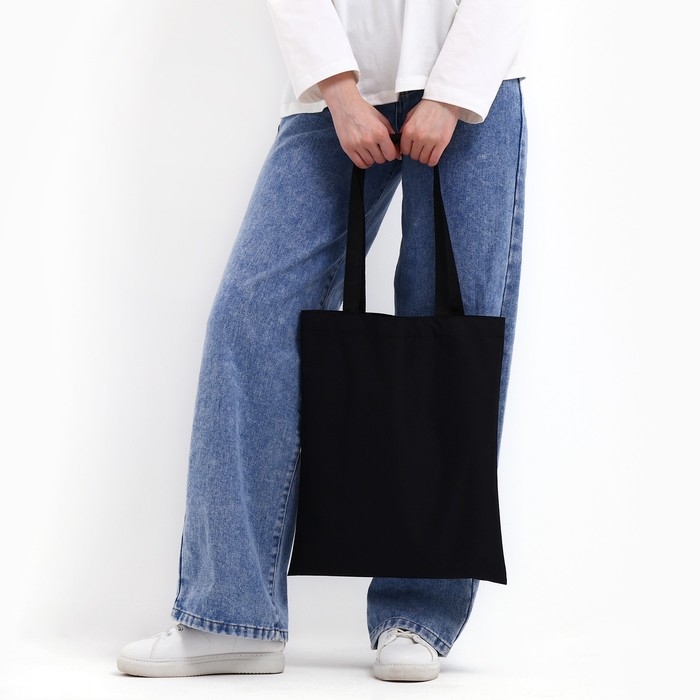 Шопер однотонный, 35х0.5х40 см, оксфорд 600D, 200 гр, без подклада, чёрный Шопер однотонный, 35х0.5х40 см, оксфорд 600D, 200 гр, без подклада, чёрный