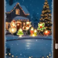 Светодиодная наклейка на окна &laquo;Снеговичок&raquo;, 0.5 м, 6 LED, от батареек CR2032&times;2, свечение тёплое белое