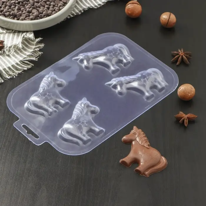 Форма для шоколада и конфет «Шоко-Единорог», пластик, прозрачная Форма для шоколада и конфет «Шоко-Единорог», пластик, прозрачная