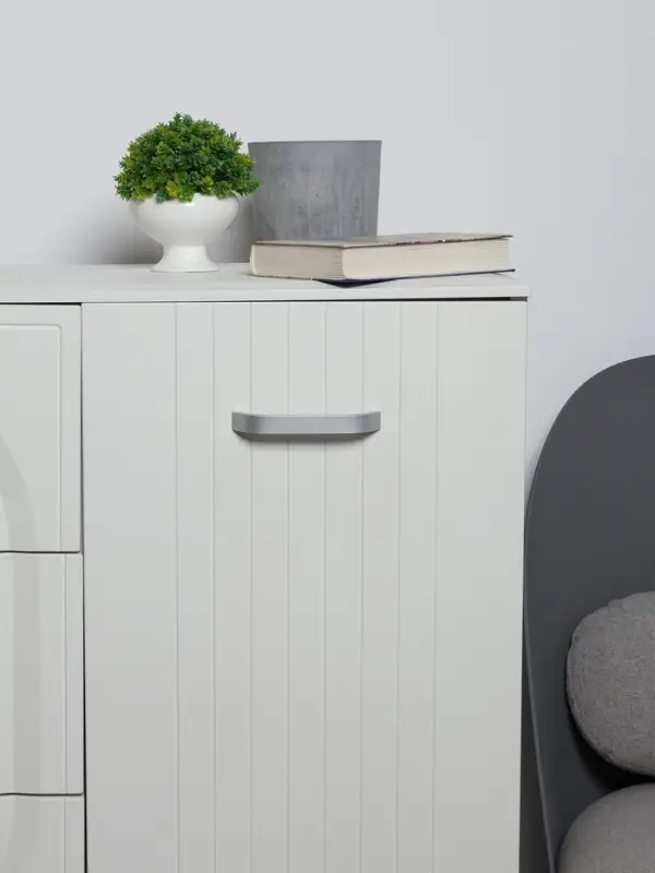 Ручка-скоба мебельная ТУНДРА РС109, м/о 128 мм, цвет матовый хром